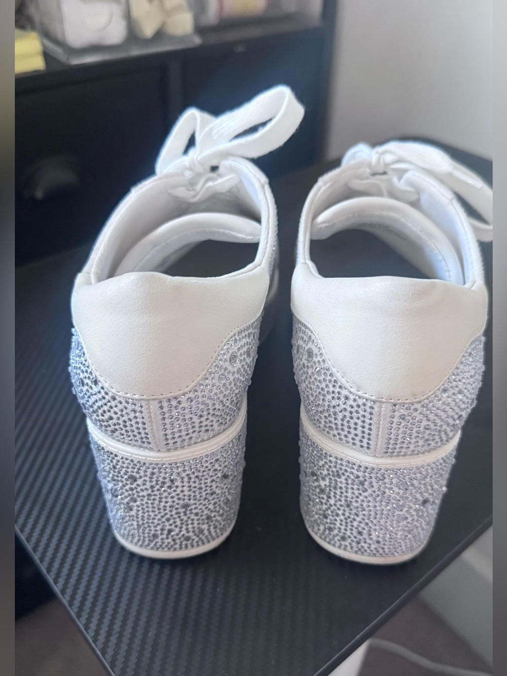 INC International Concepts Silver Crystal-Embellished Platform Sneaker - Picture 8 of 9